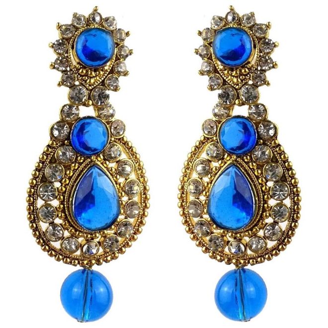 Jhumka - Paar Ohrringe im Bollywood-Stil (Maße: 6x2,5cm)