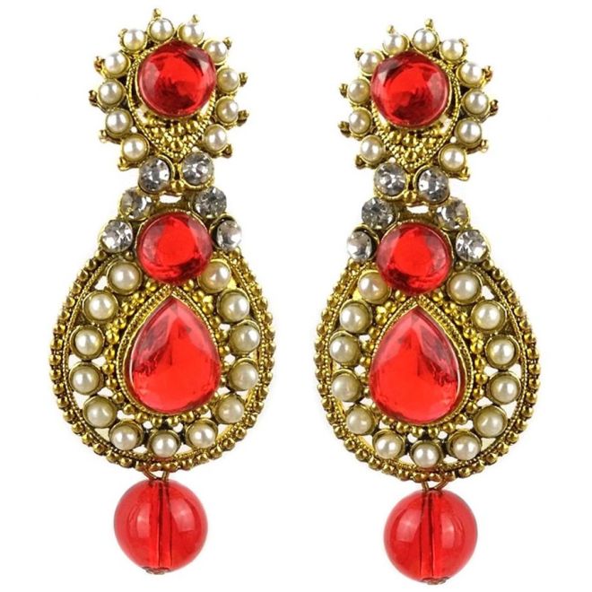 Jhumka - Paar Ohrringe im Bollywood-Stil (Maße: 6x2,5cm)