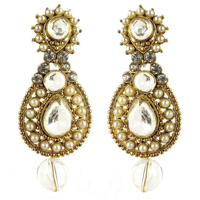 Jhumka - Paar Ohrringe im Bollywood-Stil (Maße: 6x2,5cm)