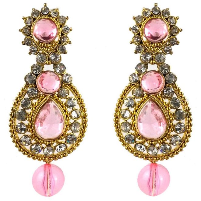 Jhumka - Fancy Earrings in Bollywood Style (Size: 6x2,5cm)
