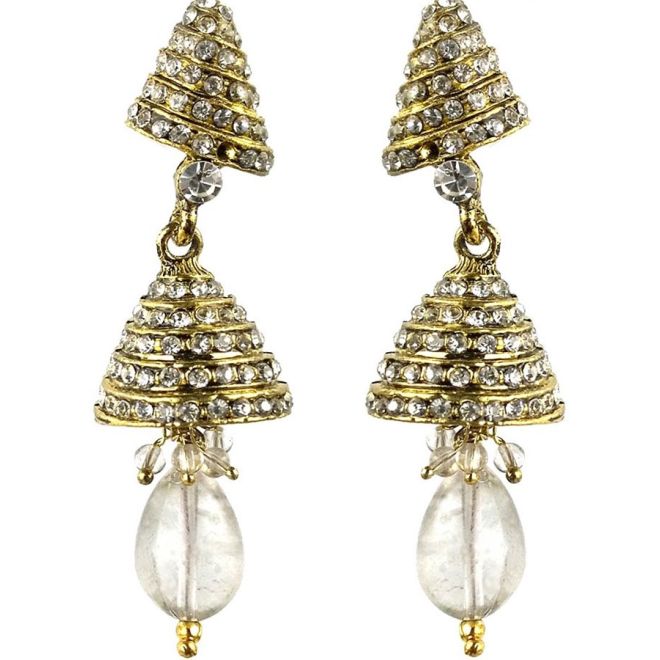 Jhumka - Paar Ohrringe im Bollywood-Stil (Maße: 6,5x2cm)