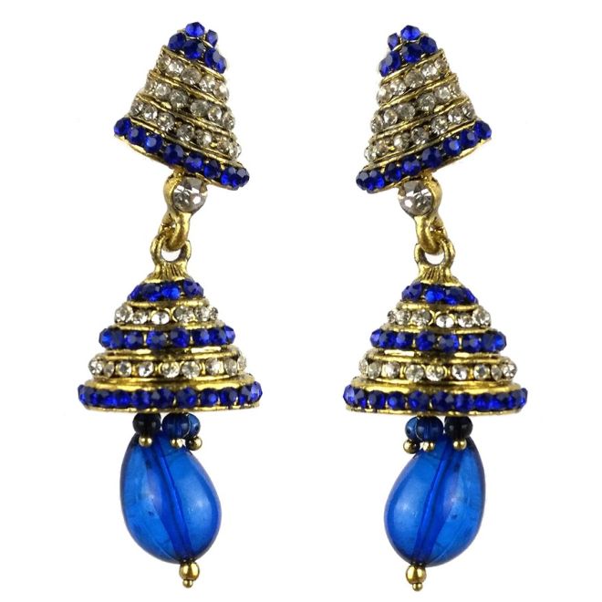 Jhumka - Paar Ohrringe im Bollywood-Stil (Maße: 6,5x2cm)
