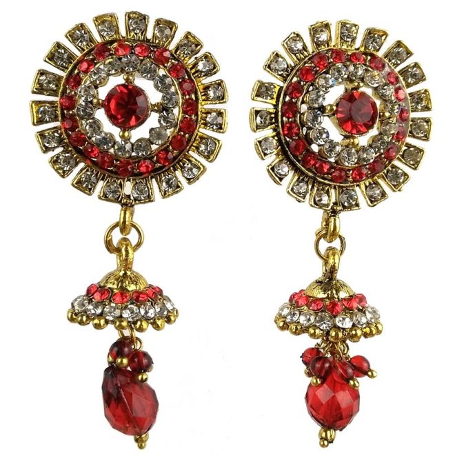 Jhumka - Fancy Earrings in Bollywood Style (Size: 6x2,5cm)