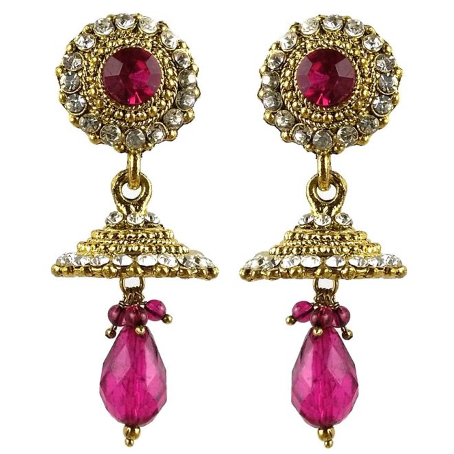 Jhumka - Fancy Earrings in Bollywood Style (Size: 5x2cm)