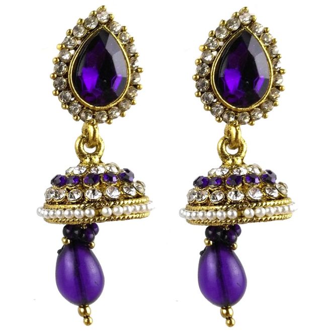 Jhumka - Fancy Earrings in Bollywood Style (Size: 6x2cm)