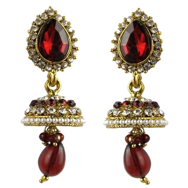 Jhumka - Paar Ohrringe im Bollywood-Stil (Maße: 6x2cm)