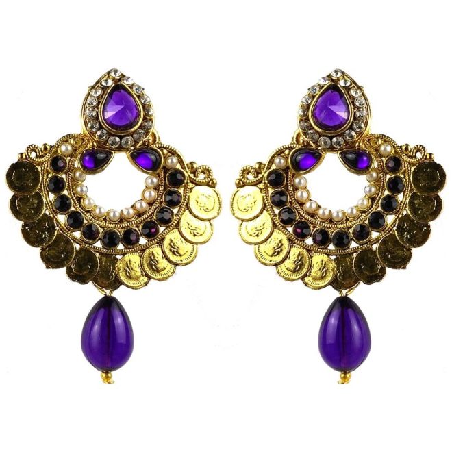 Jhumka - Paar Ohrringe im Bollywood-Stil (Maße: 6,5x4,5cm)