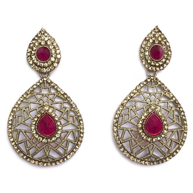 Jhumka - Paar Ohrringe im Bollywood-Stil (Maße: 6x3,5cm)