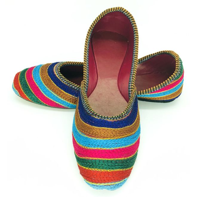 Damen Khussa Slipper, bestickt mit Pailletten, Handgefertigt
