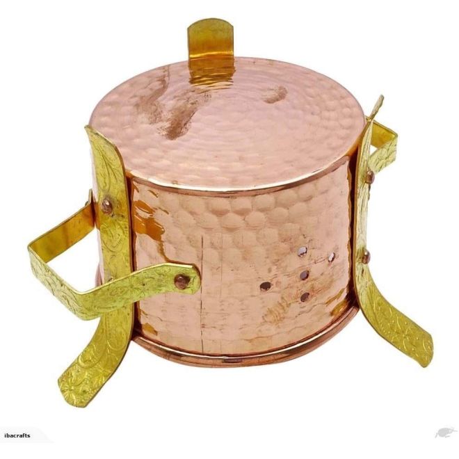 Hammered Sigdi (Angithi) Copper Food Warmer