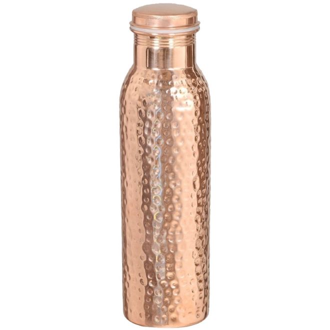 Reine Kupfer Gehämmerte Wasserflasche für ayurvedische Vorteile