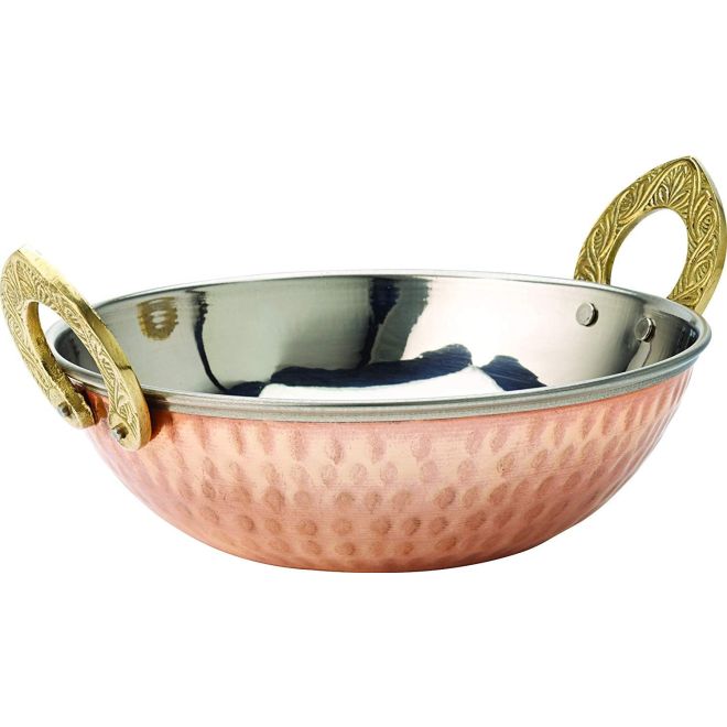 Kadai (Servierschale aus Edelstahl & Kupfer)