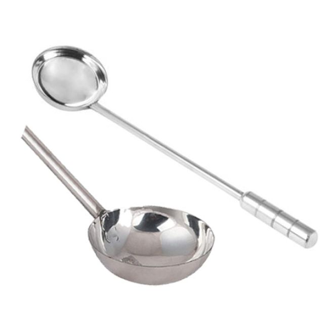 Stainless Steel Karchi, serving lidle (große Edelstahl-Schöpfkelle mit metallgriff)