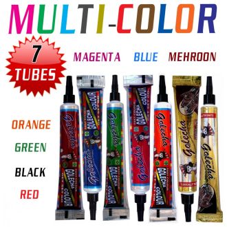 7x Golecha Henna Paste - Tubes (Multi-Color) 175g