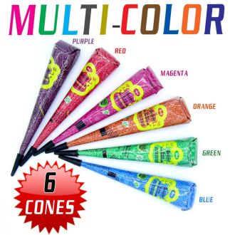 6x Golecha Henna Paste - Kegel (Multifarbe) 150g