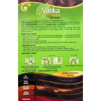 Dabur Vatika Henna Hair Colour - Black Brown, 100% Ammonia Free (Henna-Haarfärbepulver Schwarzbraun) 60g
