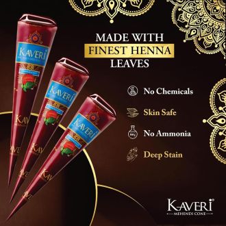 Kaveri Hochwertige, natürliche Henna Kegel (100% Natural, No Mix, No PPD) Rot-Braun