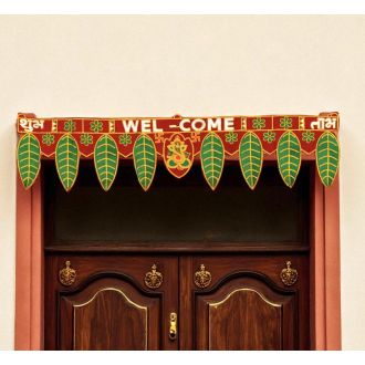 Toran Welcome Ganpati (100 cm) Türbehang für Pujas, Partys, Zeremonien, Feste