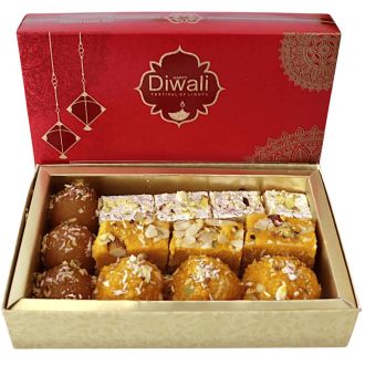 Special Diwali Gift Sweet Box mit 5 Süßigkeiten-Sorten (700g)