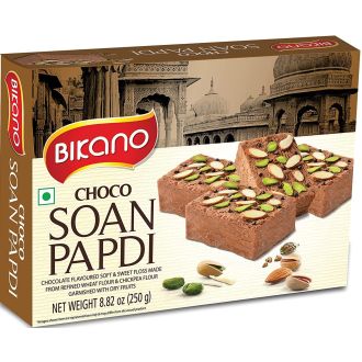Bikano Choco Soan Papdi (weiche und süße Zuckerwatte mit Schokoladengeschmack) 250g
