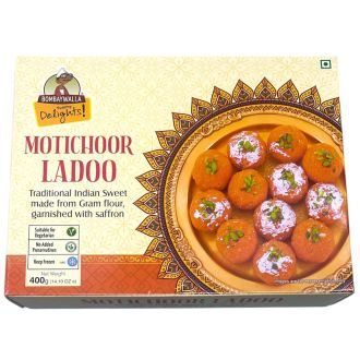 Bombay Walla Motichoor Ladoo (Traditionelle Laddu, garniert mit Safran) 400g