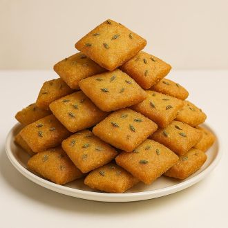 Frische Gur Sakkarpare mit Fenchel, खुरमे - 400g