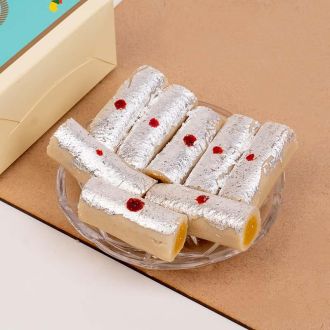300g, Khalsa Kaju Pista Roll (Köstlicher Cashew-Rollen gefüllt mit Nüssen) Direktimport Frisch aus Indien