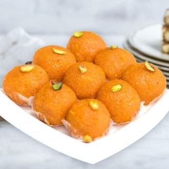 Bombay Walla Motichoor Ladoo (Traditionelle Laddu, garniert mit Safran) 400g