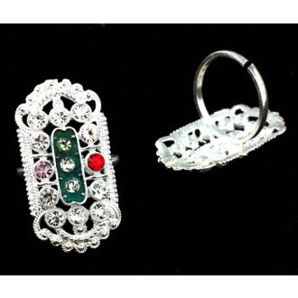 Schöner Ring Verziert mit Strasssteinen - Größenverstellbar / Für Hand und Fuß
