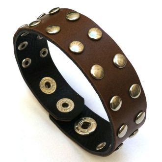 Nietenarmband aus Echtem Leder - Größenverstellbar