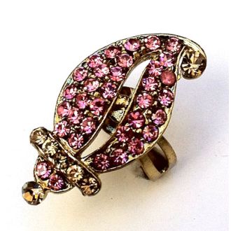 Hochwertiger Vergoldeter Ring mit Glänzenden Strasssteinen / Größenverstellbar