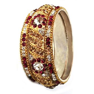3er Armreifen-Set mit bunten Glitzersteine aus Metall