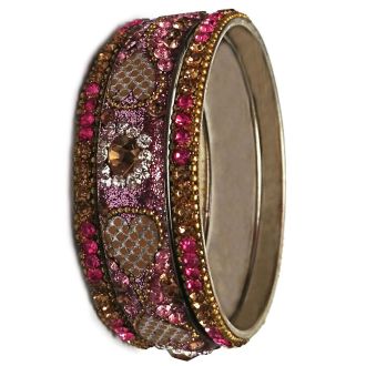 3pcs. Bangles-Set with colorful rhinestones, made of metal