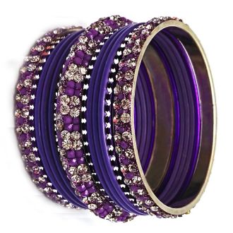 13pcs. Bangles-Set with colorful rhinestones, made of metal