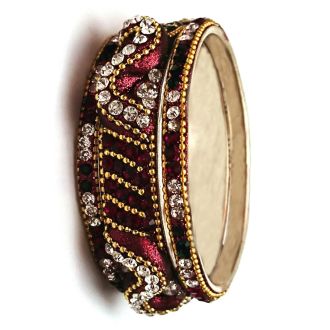 3pcs. Bangles-Set with colorful rhinestones, made of metal