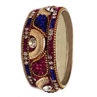 3pcs. Bangles-Set with colorful rhinestones, made of metal