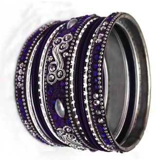 11pcs. Bangles-Set with colorful rhinestones, made of metal