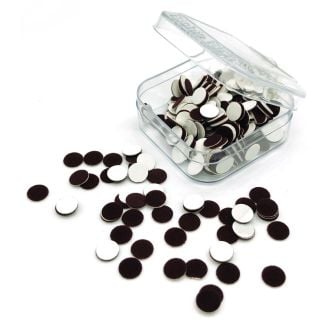 250 Runde Kum Kum Bindis aus Samt in Glas-Döschen (Kastanienrot, ∅=6 mm)