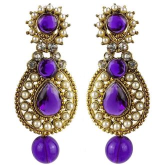 Jhumka - Paar Ohrringe im Bollywood-Stil (Maße: 6x2,5cm)