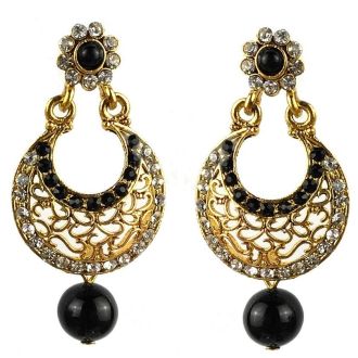 Jhumka - Fancy Earrings in Bollywood Style (Size: 5x2,5cm)