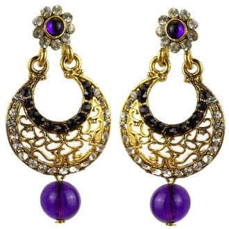 Jhumka - Fancy Earrings in Bollywood Style (Size: 5x2,5cm)