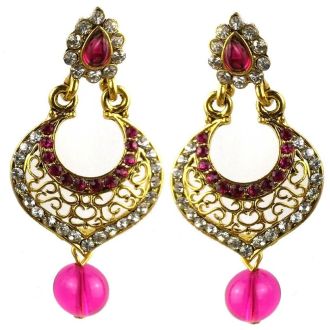 Jhumka - Fancy Earrings in Bollywood Style (Size: 5x2,5cm)
