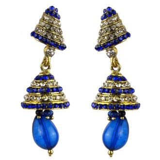 Jhumka - Fancy Earrings in Bollywood Style (Size: 6,5x2cm)