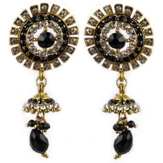 Jhumka - Fancy Earrings in Bollywood Style (Size: 6x2,5cm)