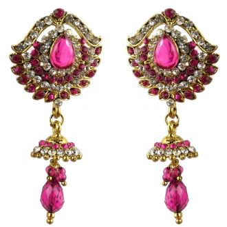 Jhumka - Fancy Earrings in Bollywood Style (Size: 6x2,5cm)