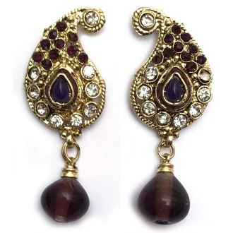 Jhumka - Fancy Earrings in Bollywood Style (Size: 5,5x2cm)