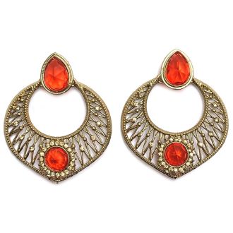 Jhumka - Fancy Earrings in Bollywood Style (Size: 5,5x5cm)