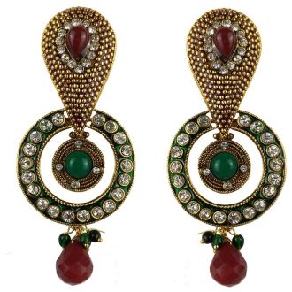 Jhumka - Fancy Earrings in Bollywood Style (Size: 7,5x3,5cm)