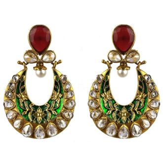 Jhumka - Fancy Earrings in Bollywood Style (Size: 6x4cm)